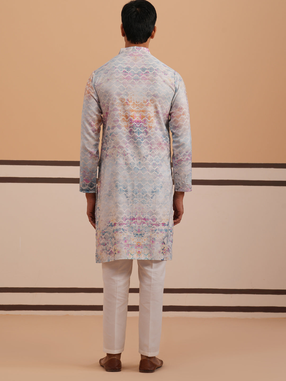Abstract Printed Embroidered Kurta Pyjama