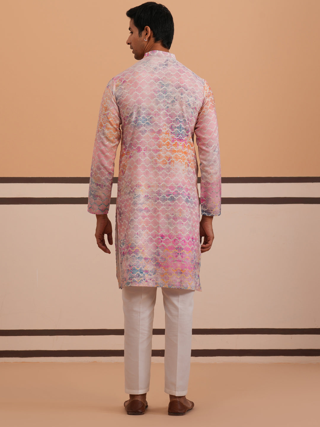 Abstract Printed Embroidered Kurta Pyjama