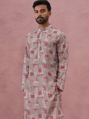 Abstract Printed Cotton Blend Kurta Pyjama