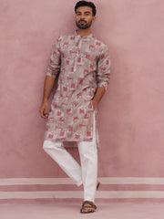 Abstract Printed Cotton Blend Kurta Pyjama