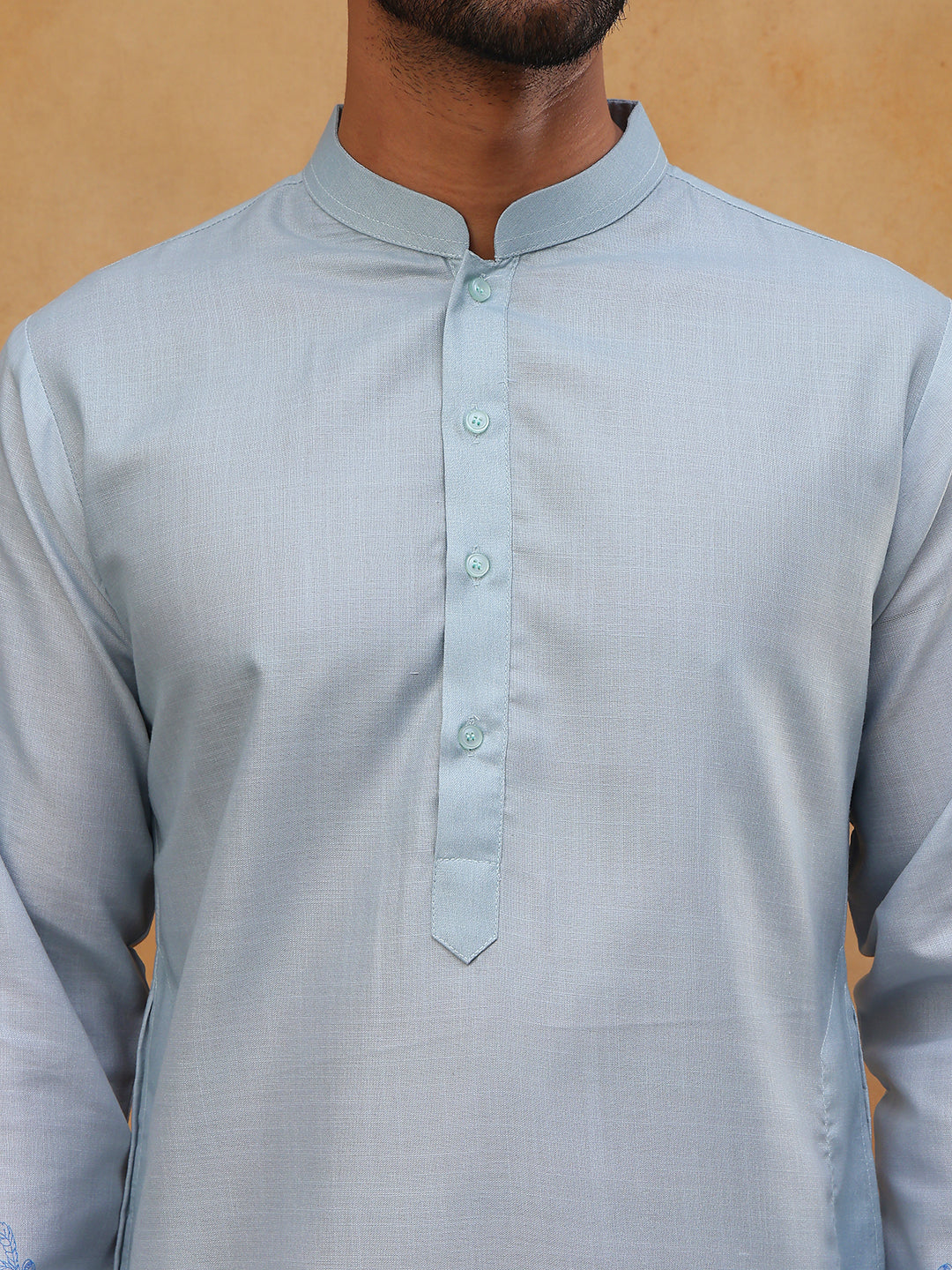 Men S Cotton Blend Printed Kurta Pyjama