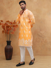 Printed Cotton Blend Kurta Pyjama Set