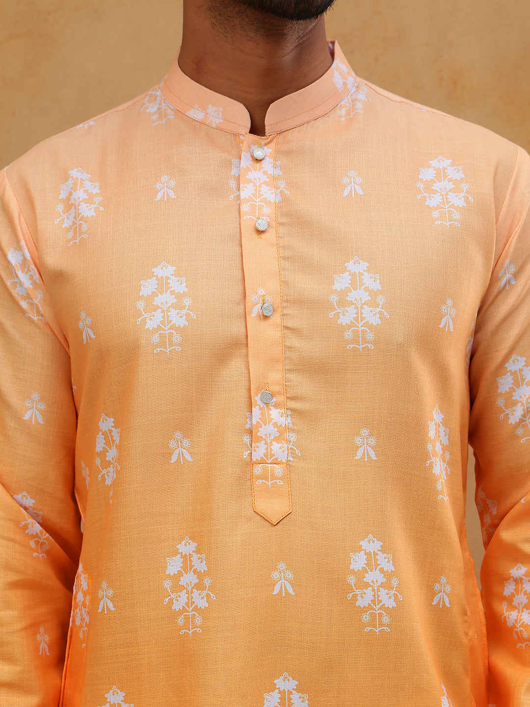 Printed Cotton Blend Kurta Pyjama Set