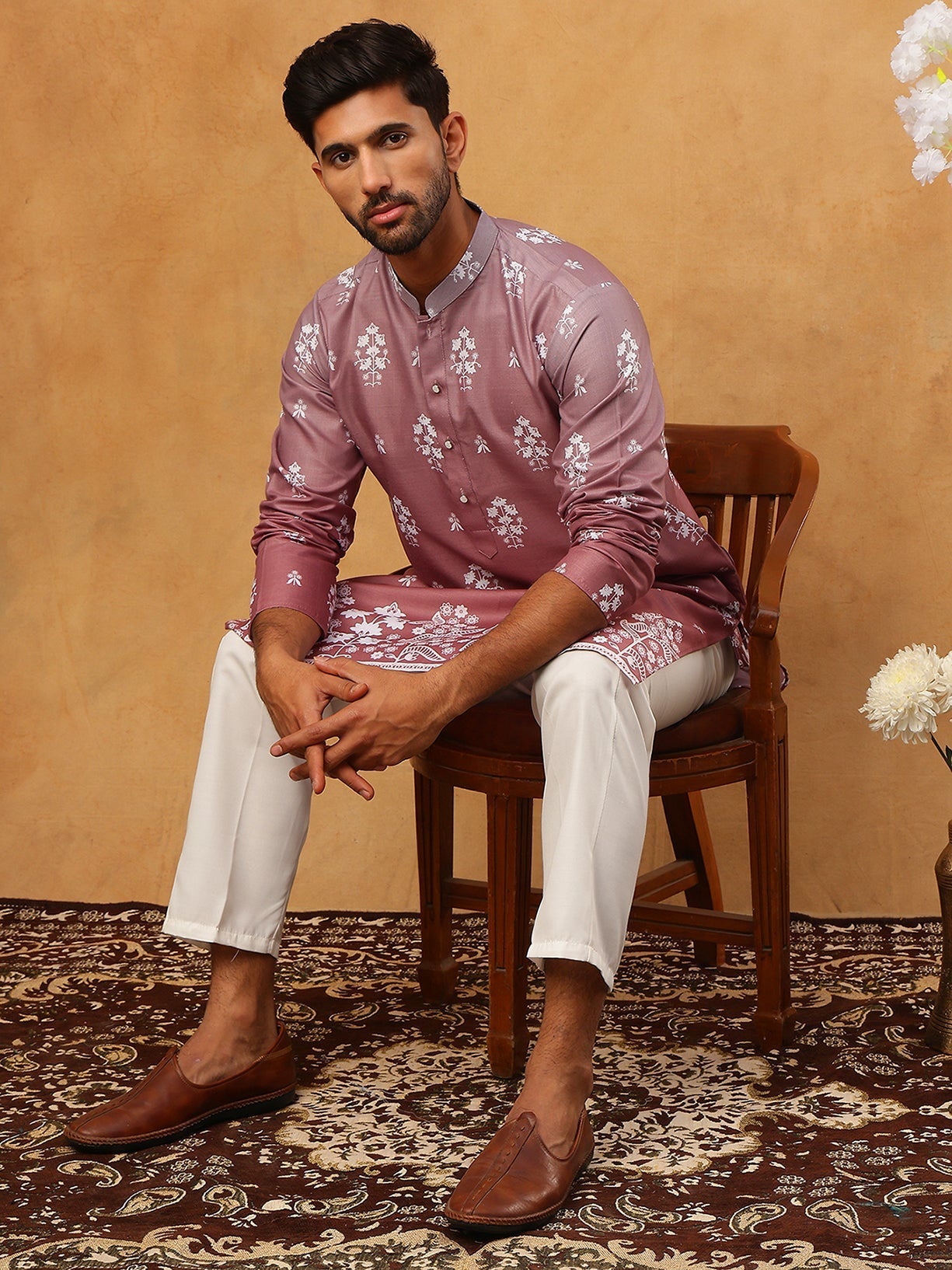 Printed Cotton Blend Kurta Pyjama Set