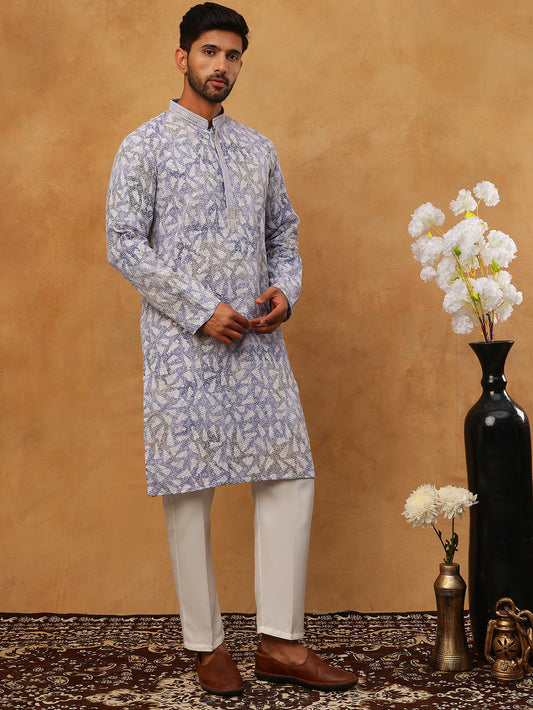 Printed Embroidered Kurta Pyjama Set