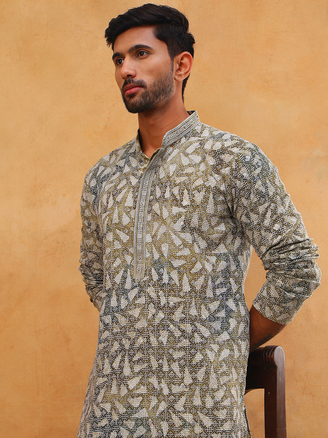Printed Embroidered Kurta Pyjama Set