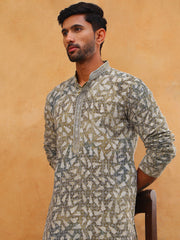 Printed Embroidered Kurta Pyjama Set