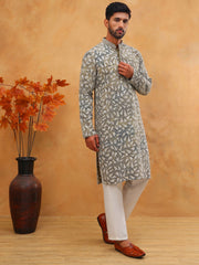 Printed Embroidered Kurta Pyjama Set