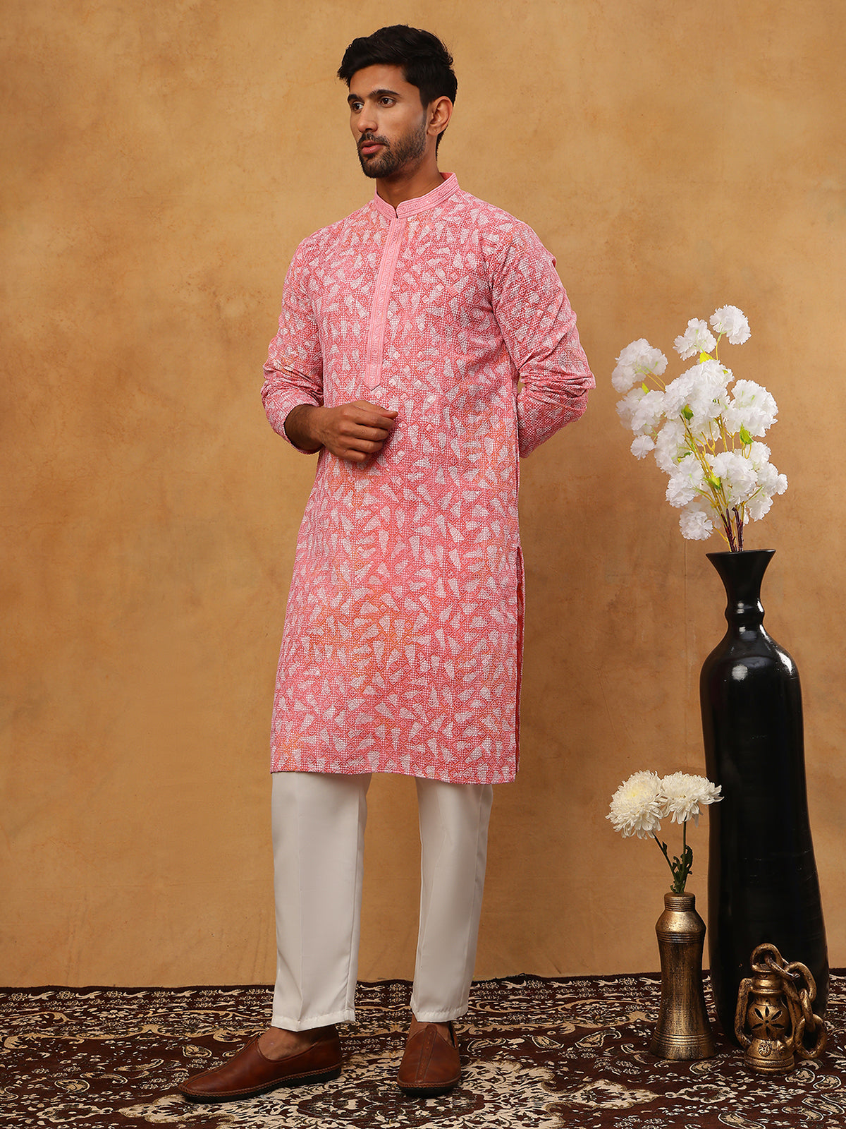 Printed Embroidered Kurta Pyjama Set