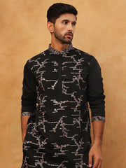 Embroidered Silk Blend Kurta Pyjama Set