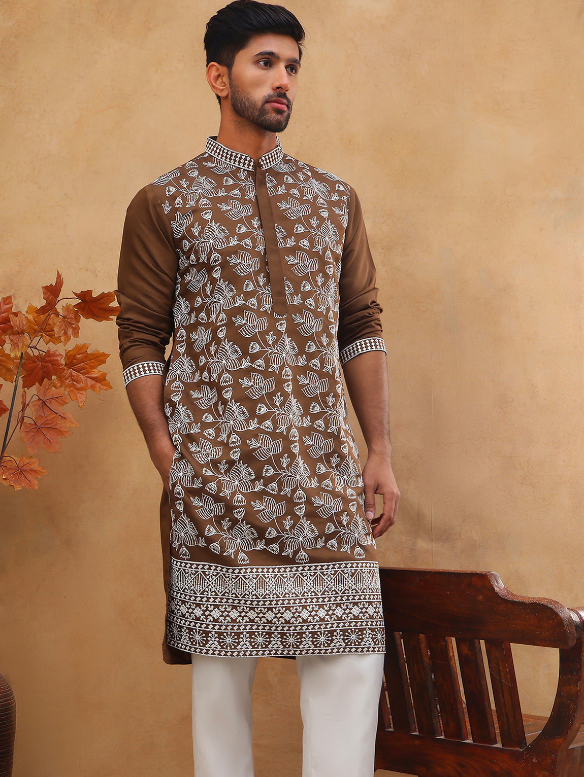 Men Ethnic Embroidered Kurta Pyjama Set