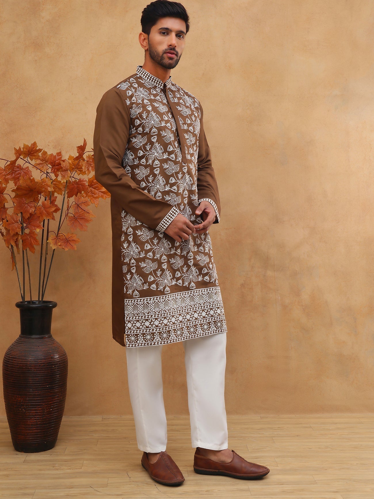 Men Ethnic Embroidered Kurta Pyjama Set