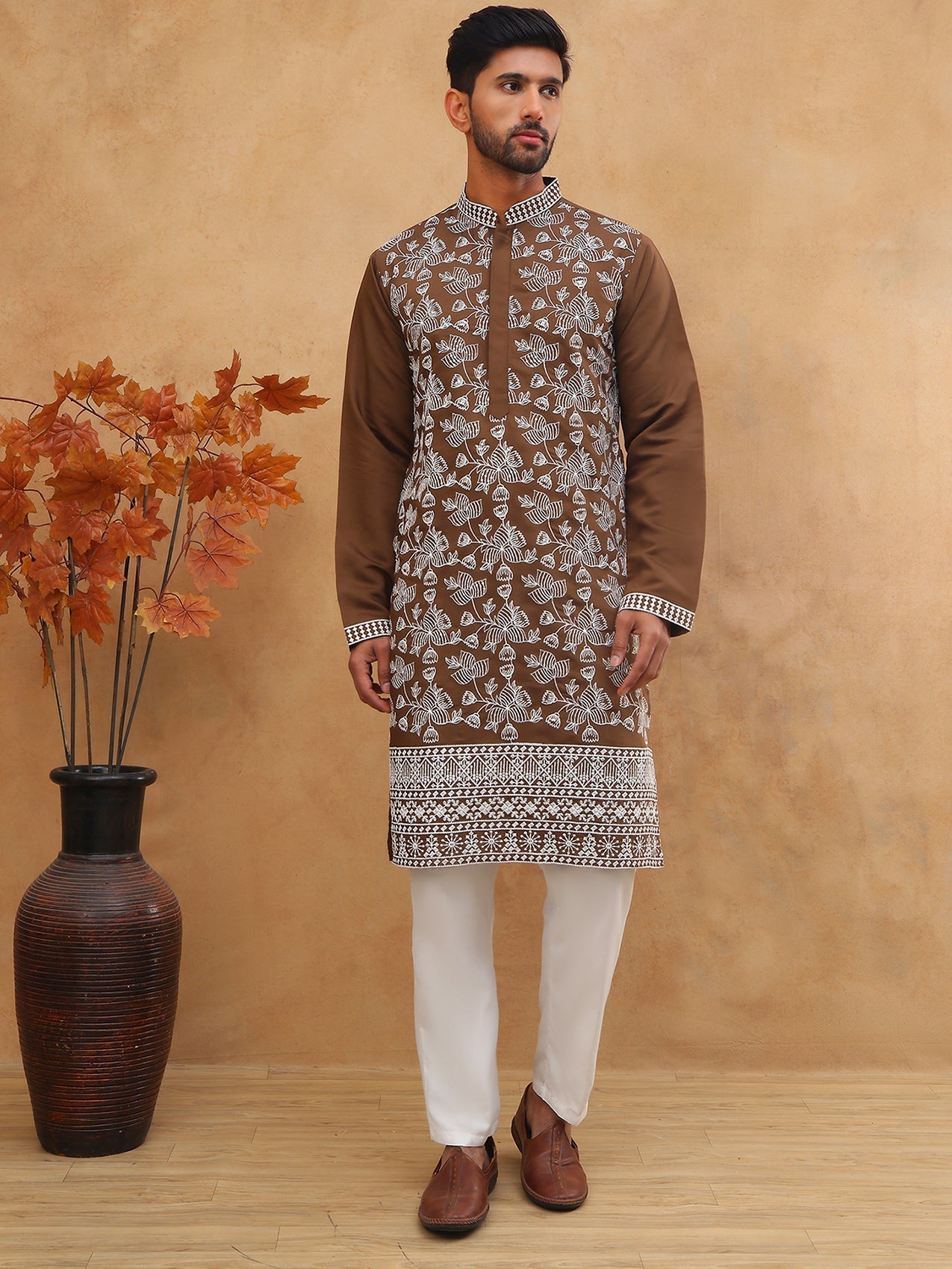 Men Ethnic Embroidered Kurta Pyjama Set