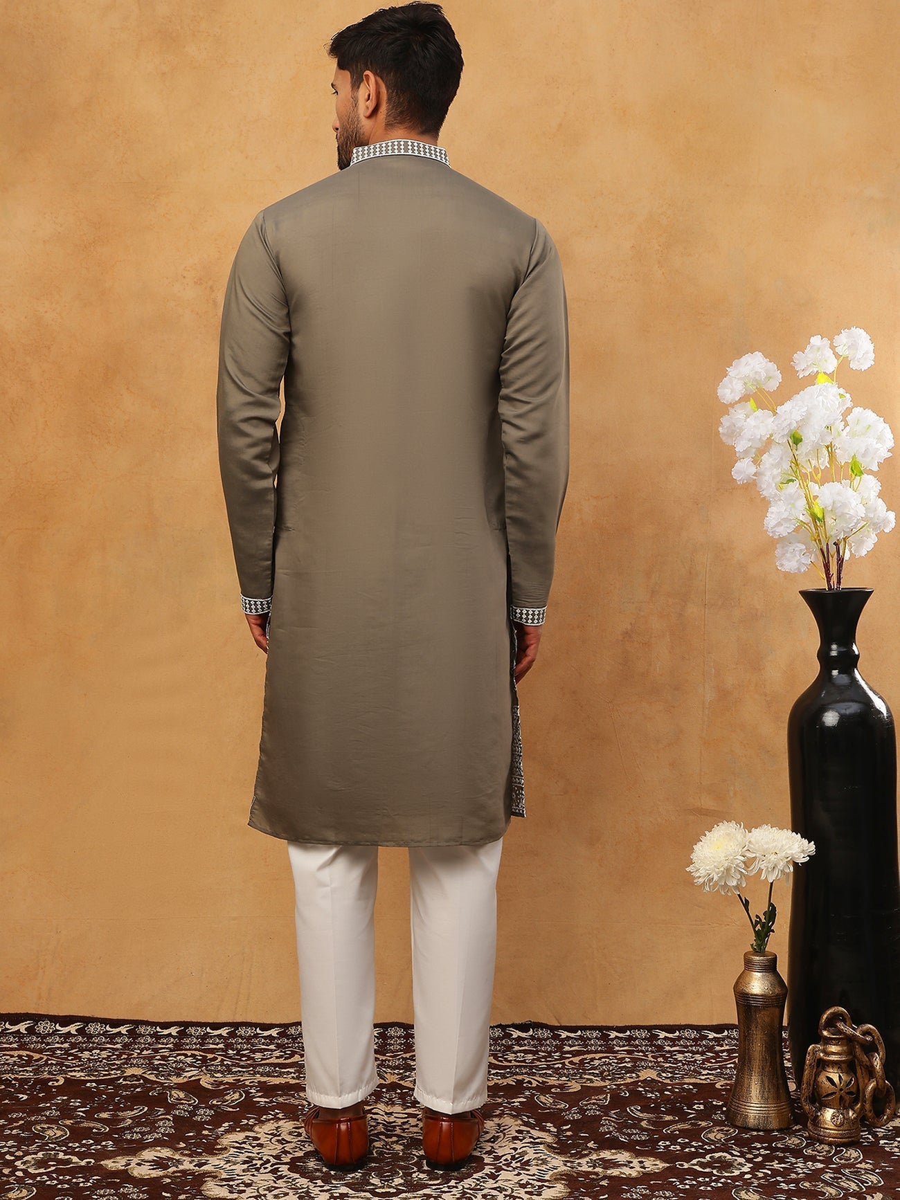 Men Ethnic Embroidered Kurta Pyjama Set