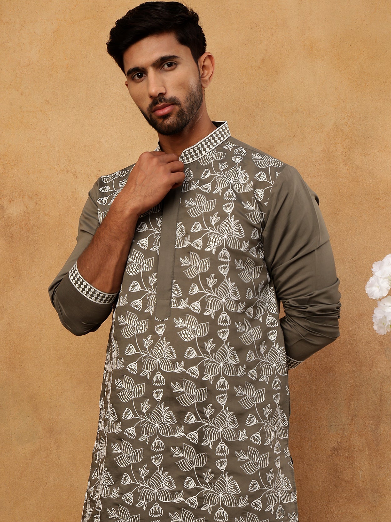 Men Ethnic Embroidered Kurta Pyjama Set