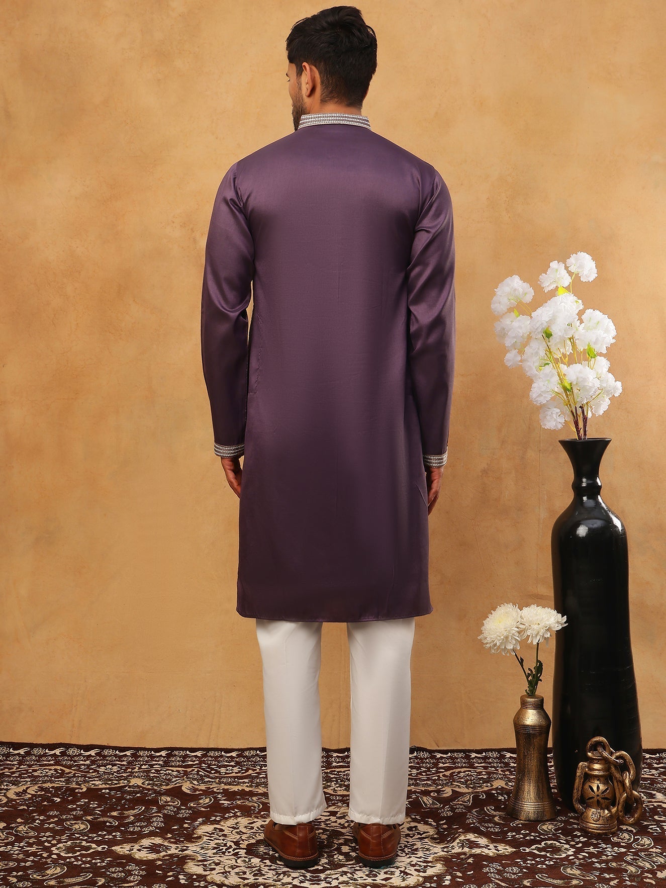 Premium Silk Blend Embroidered Kurta Pyjama