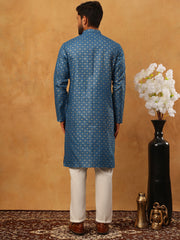 Festive Cotton Blend Printed Kurta Pyjama Set