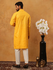 Festive Cotton Blend Printed Kurta Pyjama Set
