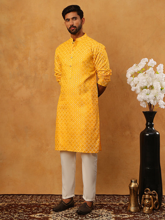 Festive Cotton Blend Printed Kurta Pyjama Set