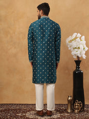 Men S Festive Rubber Print Kurta Pyjama