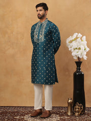Men S Festive Rubber Print Kurta Pyjama