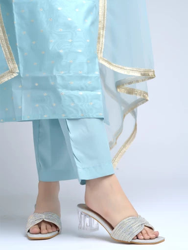 Embellished Rhinstone Silver Heels For Women & Girls