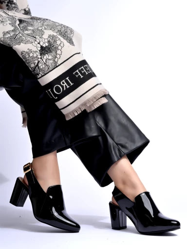 Pointed Toe Black Pumps For Women & Girls