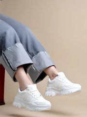 Smart Casual Comfortable White Sneakers For Women & Girls