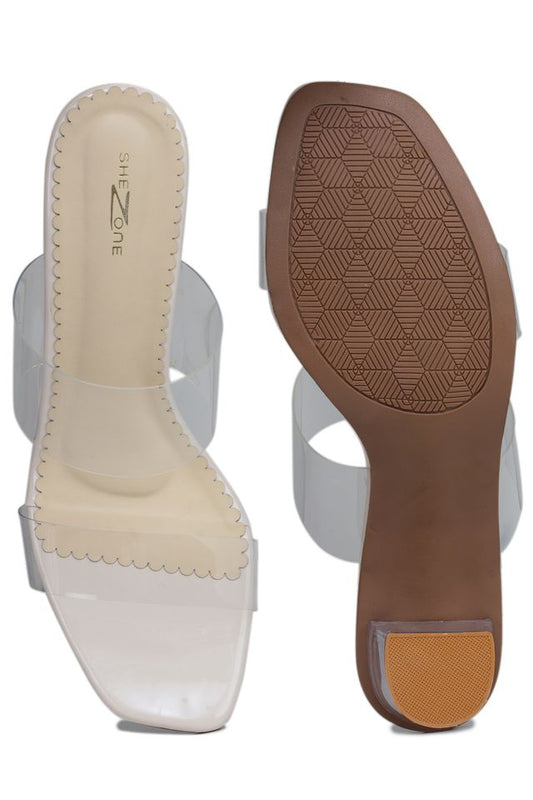 Shezone - Fashion Open Back Sandal 3 inches Block Heels