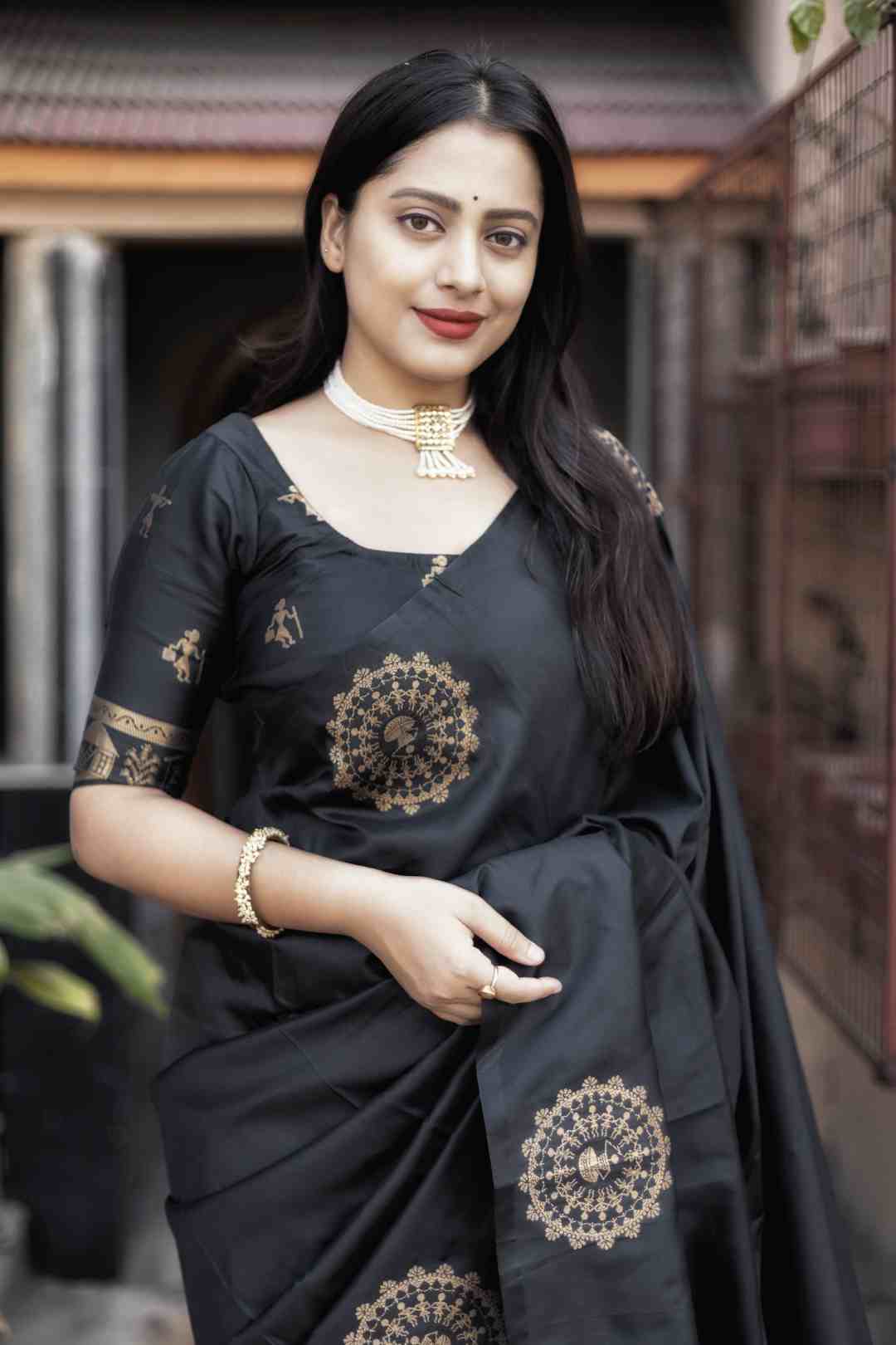 Soft Poly Silk saree with stylish prints