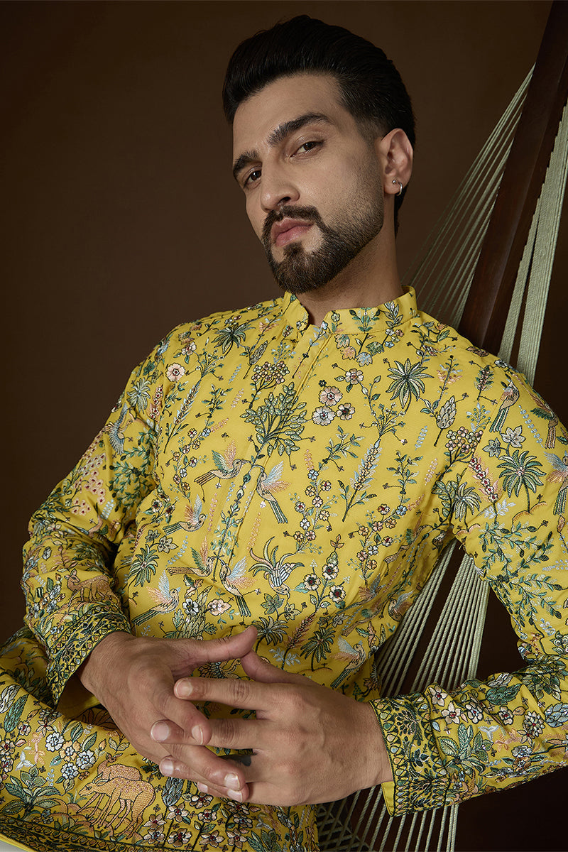 ethnic-bay-yellow-georgette-solid-embroidered-kurta-with-trouser-mkset2727