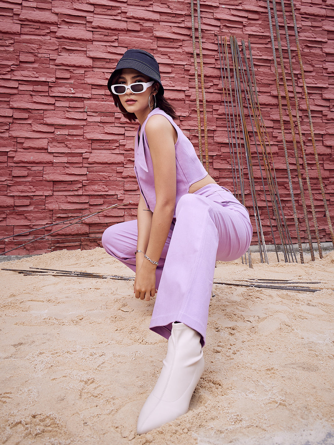 athena women lavender straight fit mid rise clean look jeans