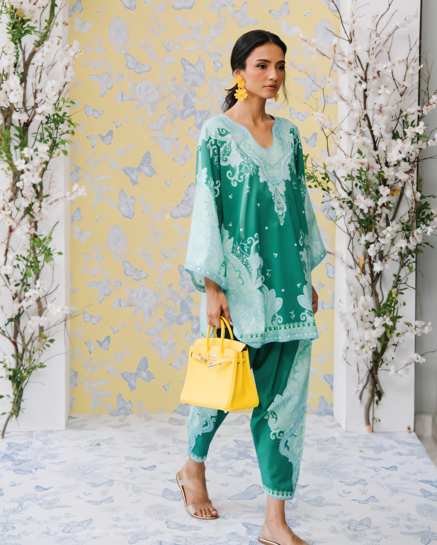 Women's Premium Cotton Blend + Lace Work Co-Ords