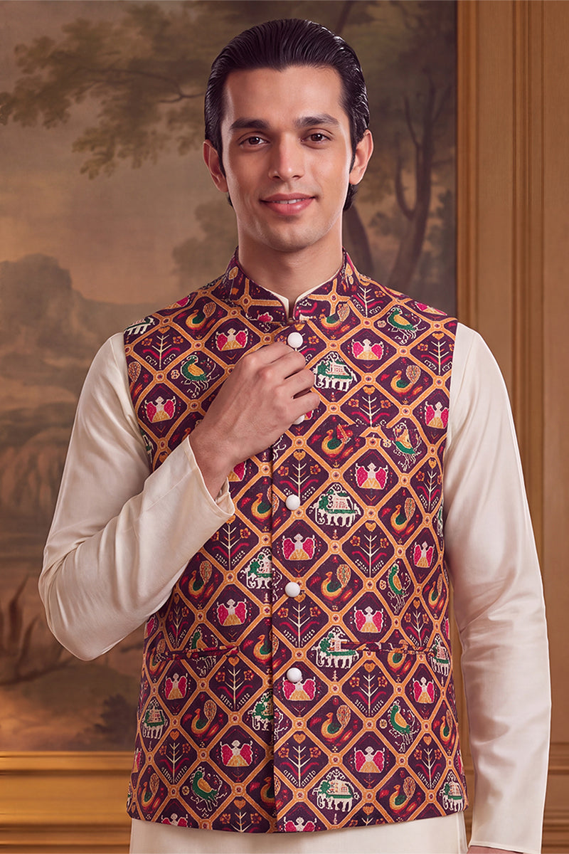 ethnic-bay-mens-purple-silk-blend-patola-print-mandarine-collar-koti-mkot1047