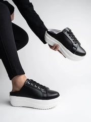 Shoetopia Sneaker Smart Casual Comfortable Walking Black Shoes For Women & Girls