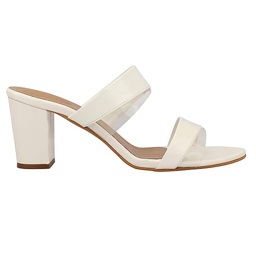 Shoetopia Women & Girls White Solid Block Heels