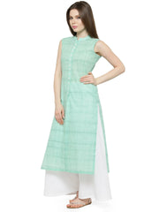 Women Green Solid Straight Kurta ( JOK 1032 Green )