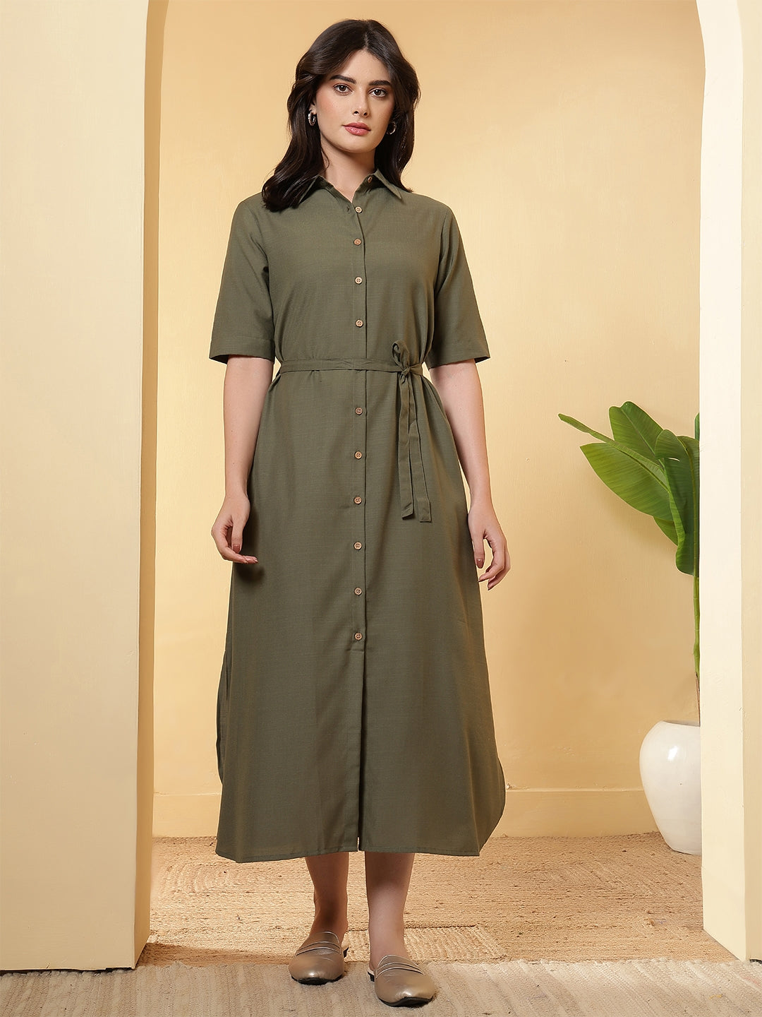 women maxi dress with side slit
