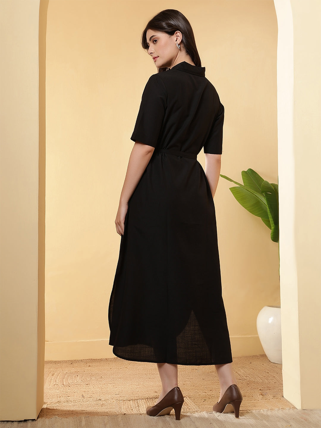 women maxi dress with side slit