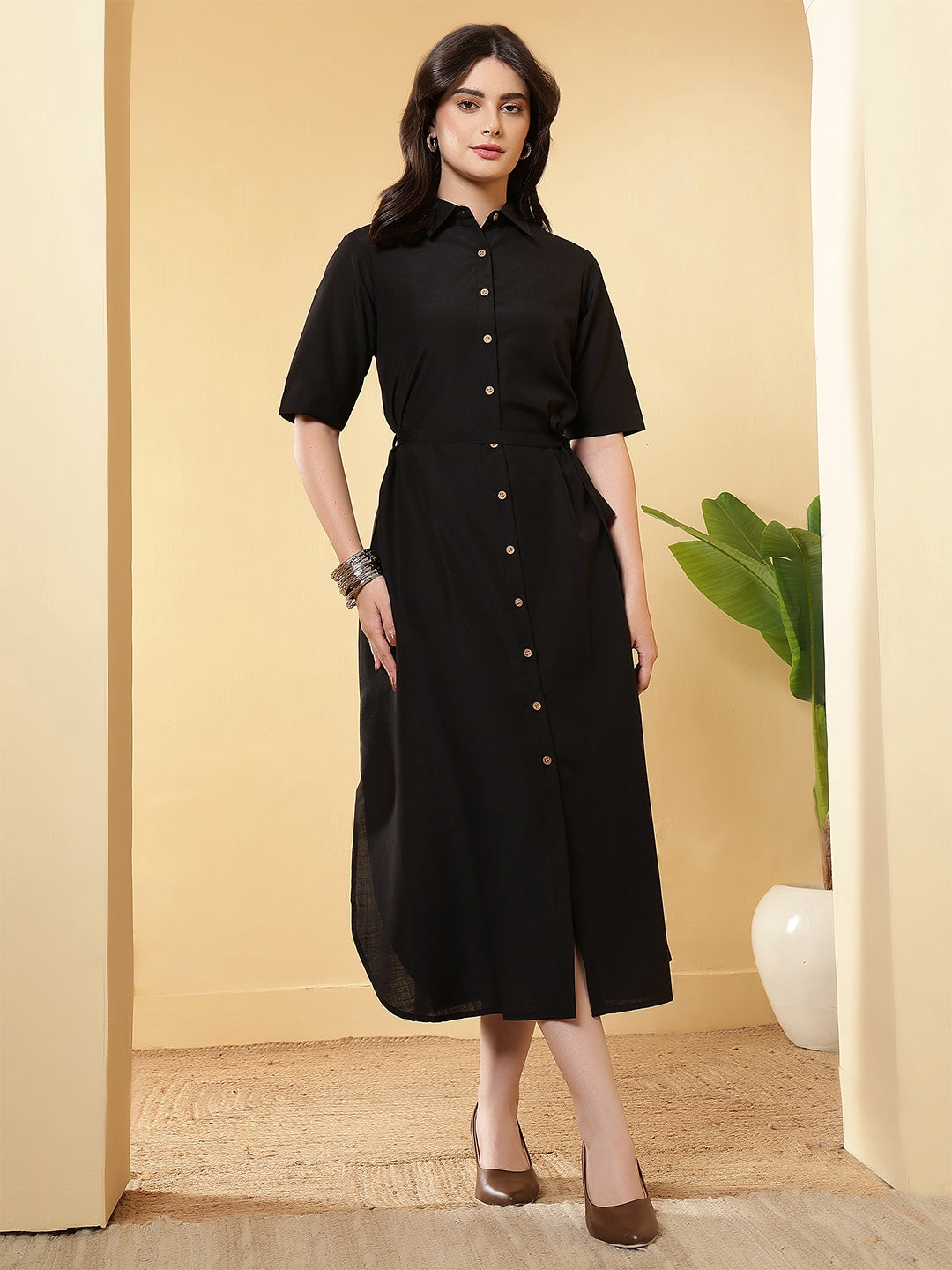 women maxi dress with side slit
