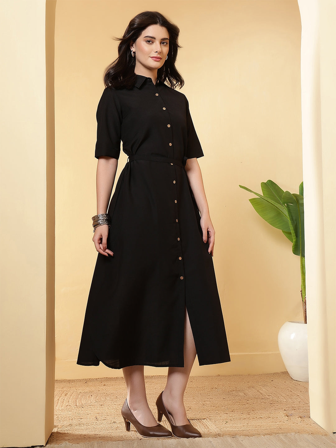 women maxi dress with side slit