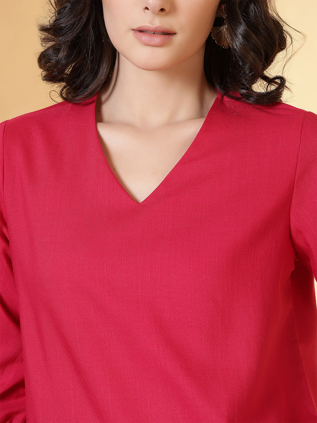 casual bishop sleeve embroidered women top
