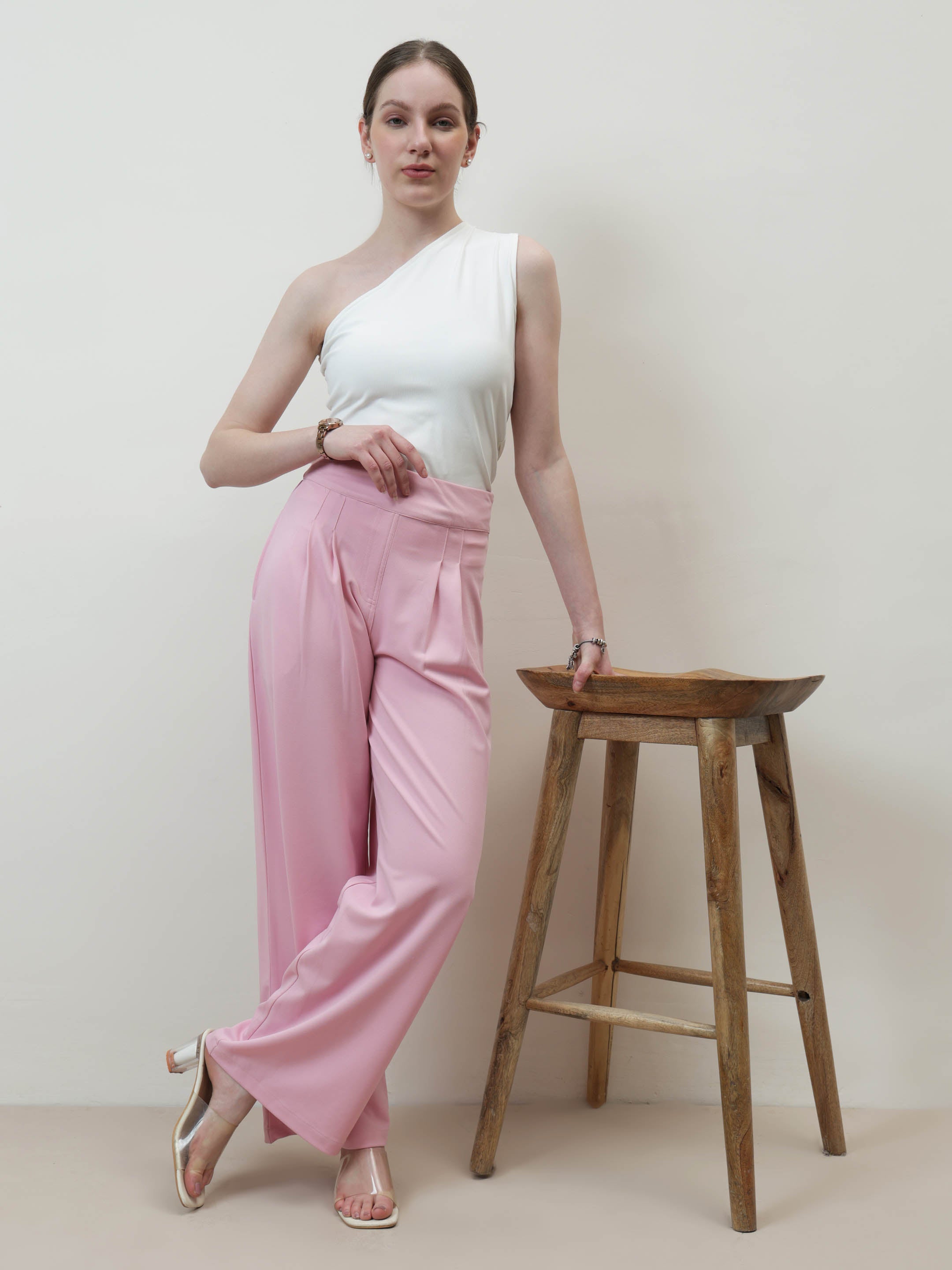 athena immutable women relaxed straight leg easy wash pleated trousers 4