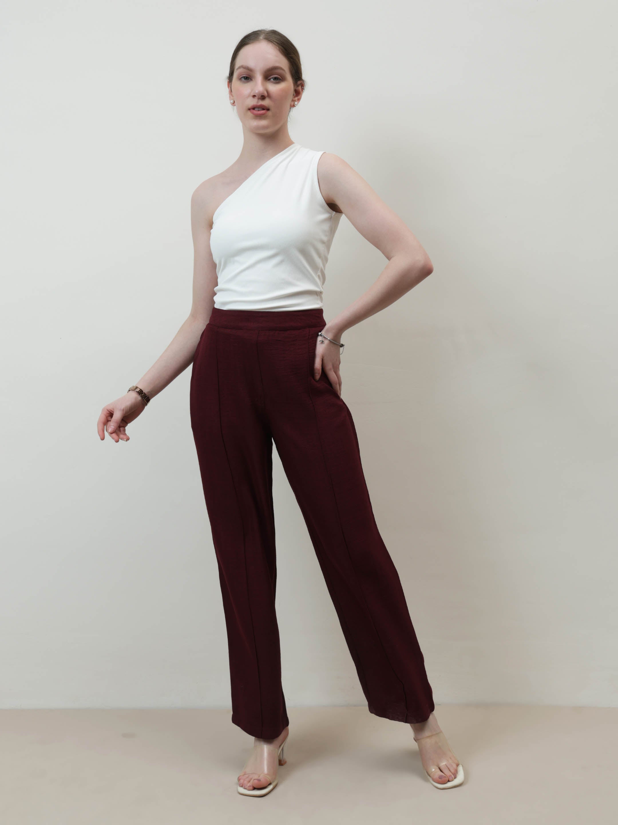 athena immutable women relaxed straight leg easy wash pleated trousers 7