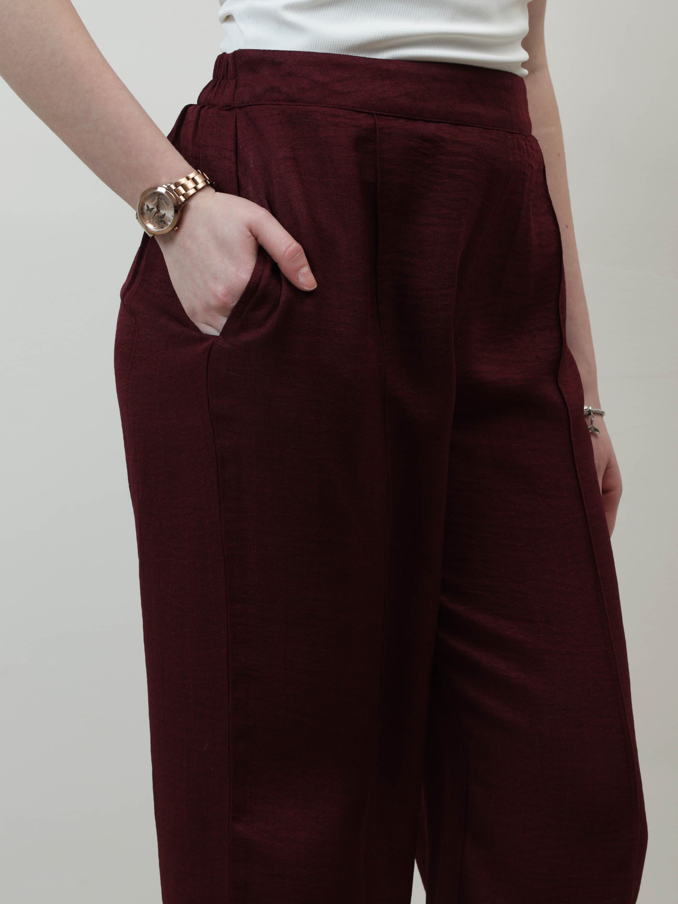 athena immutable women relaxed straight leg easy wash pleated trousers 7