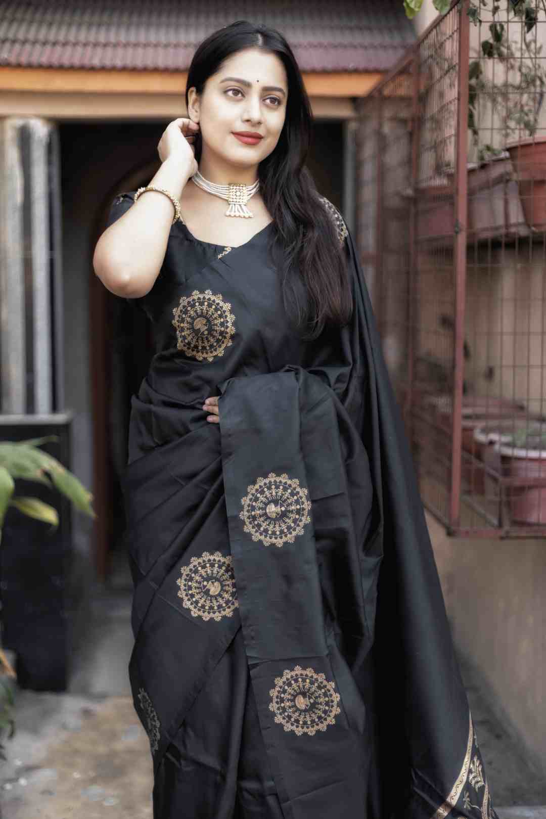 Soft Poly Silk saree with stylish prints