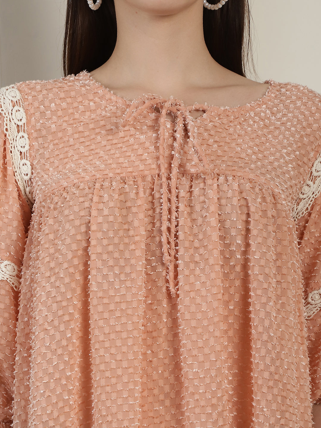 Green Peplum Womens Top