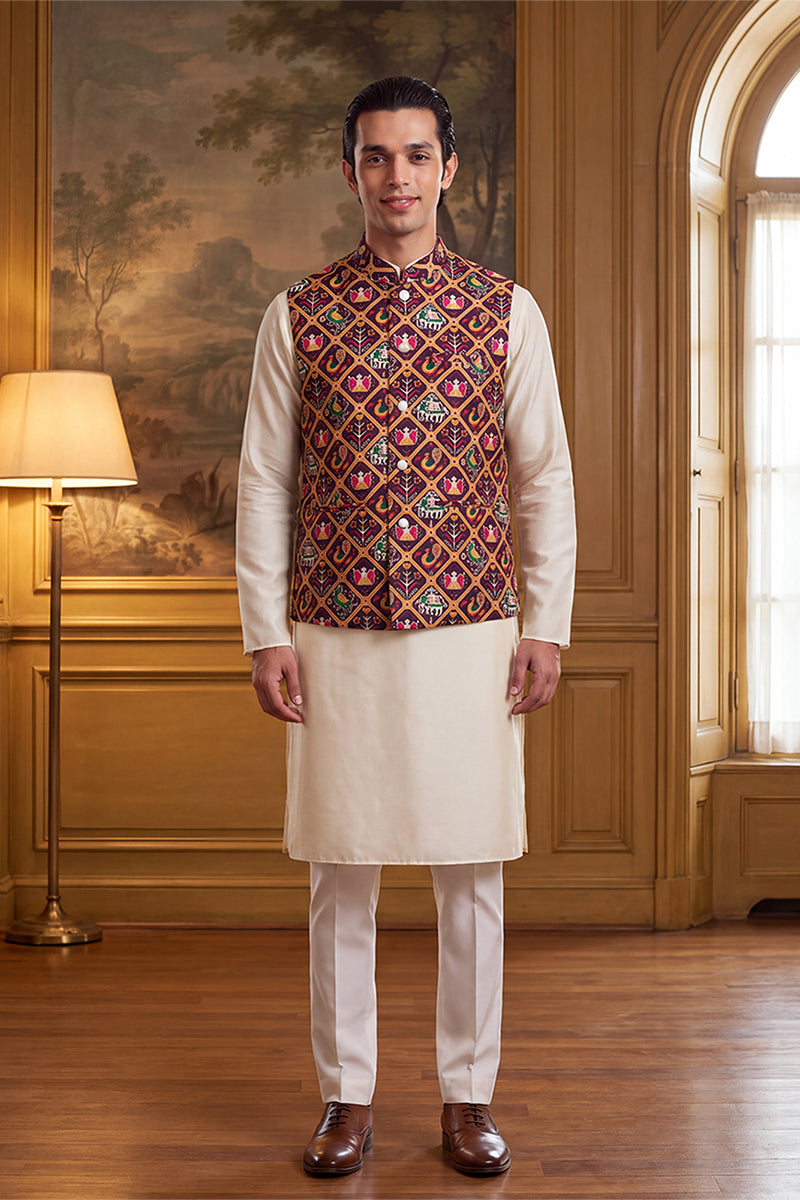 ethnic-bay-mens-purple-silk-blend-patola-print-mandarine-collar-koti-mkot1047