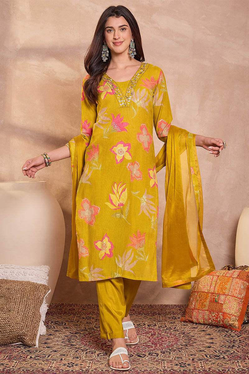 yellow-viscose-floral-printed-straight-kurta-sets-pkskd3163