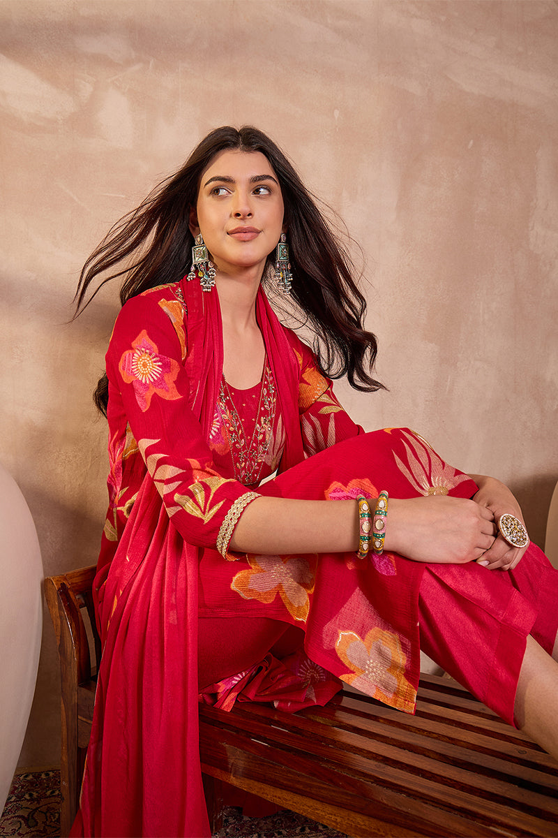 ahika-womens-pink-viscose-floral-printed-kurta-set-pkskd3162
